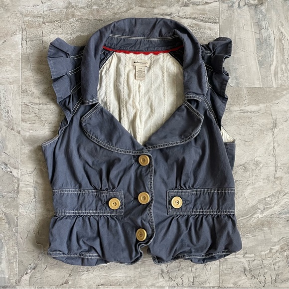 elevenses Tops - Elevenses blue y2k buttoned vest